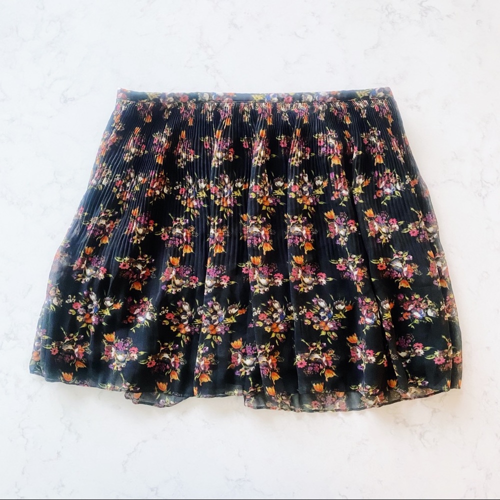 MADEWELL - Floral Pleated Mini Skirt